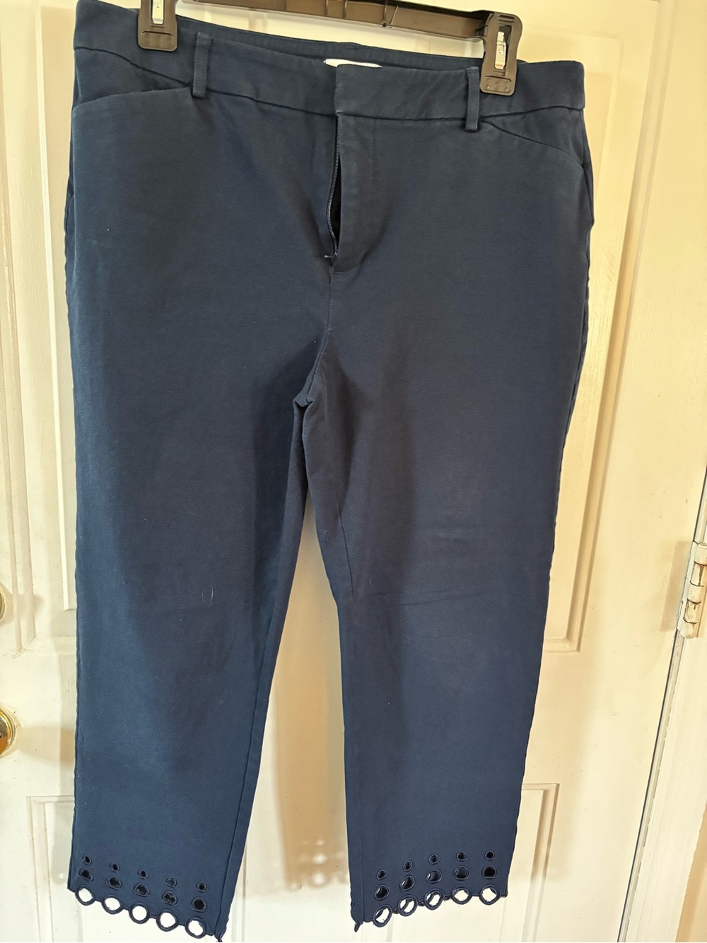 Charter Club Navy Eyelet-Hem Cropped Capris